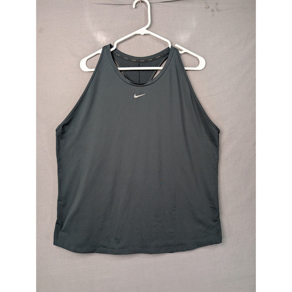 Nike Womens Dri-FIT Slim Fit Racerback Tank Top DD0595-010 Black 2XL